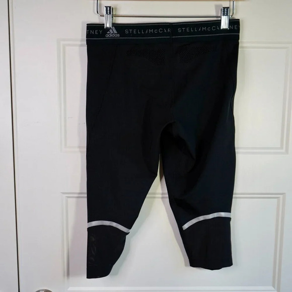 Adidas Stella‎ Mccartney Black Crop Leggings Size Small - Picture 4 of 7
